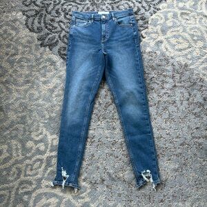 Topshop Jamie Skinny Distressed Ankle Jeans Blue 30x32